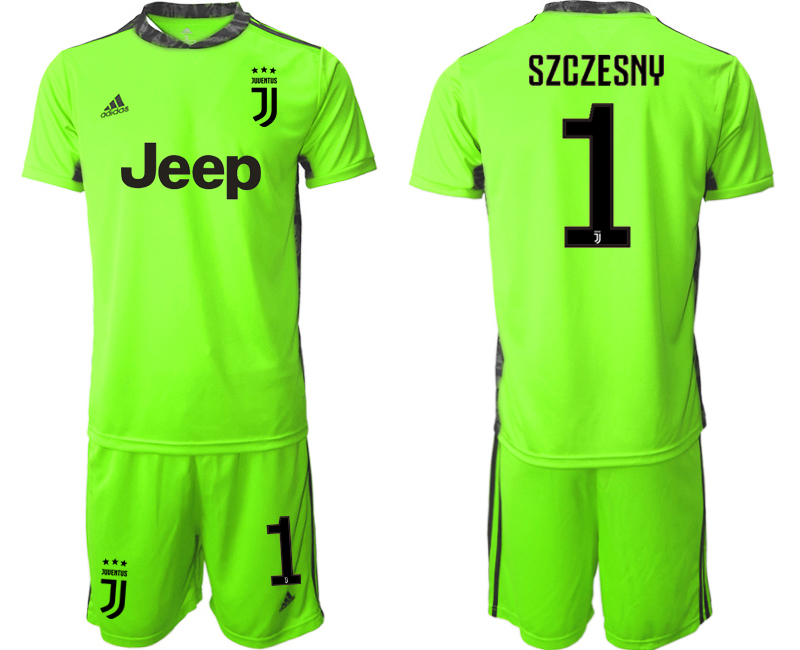 Men 2020-2021 club Juventus fluorescent green goalkeeper #1 Soccer Jerseys
